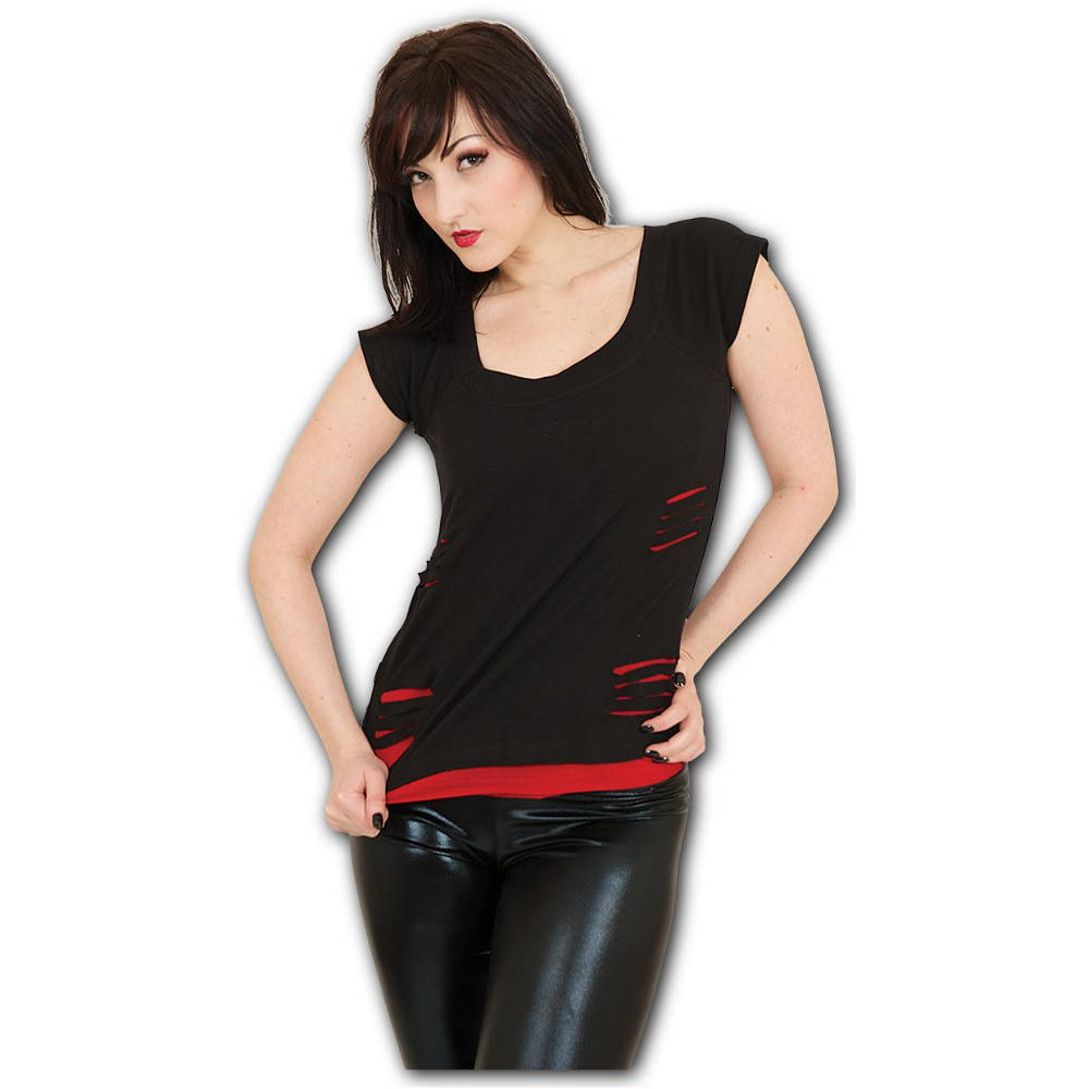 Spiral - URBAN FASHION Top - Black/Red